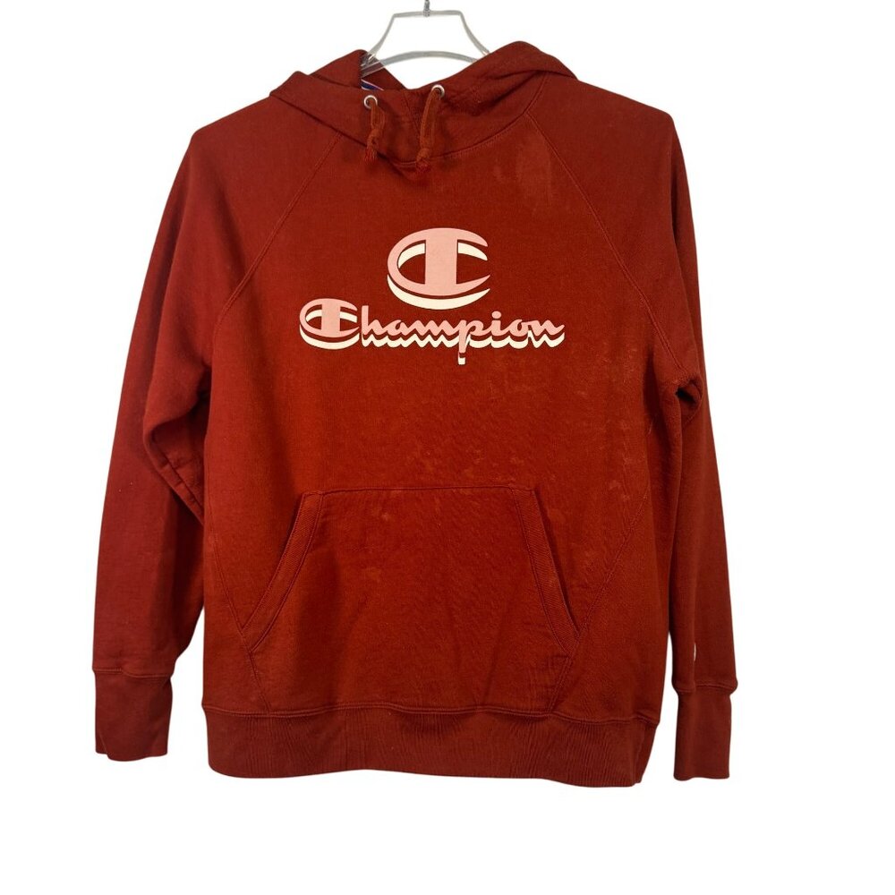 Champion Authentic Athleticwear Red Graphic Hoodie XL Logo Front Kangaroo Pocket